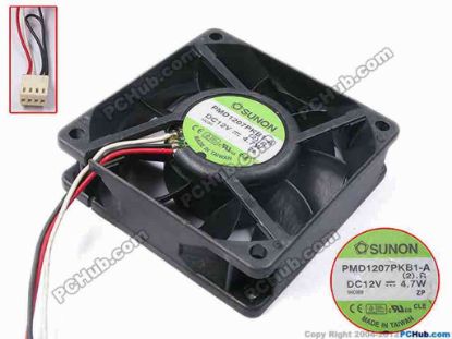 81974 SUNON PMD1207PKB1-A Server - Square Fan (2).R, sq70x70x20, w150x3x4, 12V 4.7W SUNON PMD1207PKB1-A Server - Square Fan 