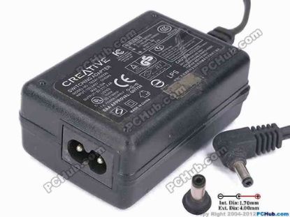 82008 Creative Other Item AC Adapter 5V-12V 5V 2.4A, 4.0/1.7mm, 2-prong Creative Other Item AC Adapter 5V-12V <p><span class="span11" id="ctl00_ContentPlaceHolder1_ItemDesc1_lblItemDescription">Model:  TESA1-050240</span></p>
<p>INPUT: 100-240V~ 0.32A, 50-60Hz <br />
OUTPUT: 5V 2.4A  12W<br />
Connecter size: Int. Diameter: 1.7mm    <br />
                             &nbsp;&nbsp;&nbsp;&nbsp;&nbsp;&nbsp;&nbsp;&nbsp;&nbsp;&nbsp;&nbsp;&nbsp;&nbsp;&nbsp;&nbsp;&nbsp;&nbsp;&nbsp;&nbsp;&nbsp;&nbsp; Ext. Diameter:&nbsp; 4.0mm</p>
<p>&nbsp;&nbsp;&nbsp;&nbsp;&nbsp;&nbsp;&nbsp;&nbsp;&nbsp;&nbsp;&nbsp;&nbsp;&nbsp;&nbsp;&nbsp;&nbsp;&nbsp;&nbsp;&nbsp;&nbsp;&nbsp; 1.4mm Pin in the Middle</p>
<p>Dimension:  75 x&nbsp;50 x 31 mm</p>
<p>**Please take note,&nbsp;2 wire AC <a shape="rect" href="http://www.pchub.com/uph/category/356-0-0-1-2/Laptop-Spare-Part.html"><font color="#810081">power cord</font></a> not included.</p>