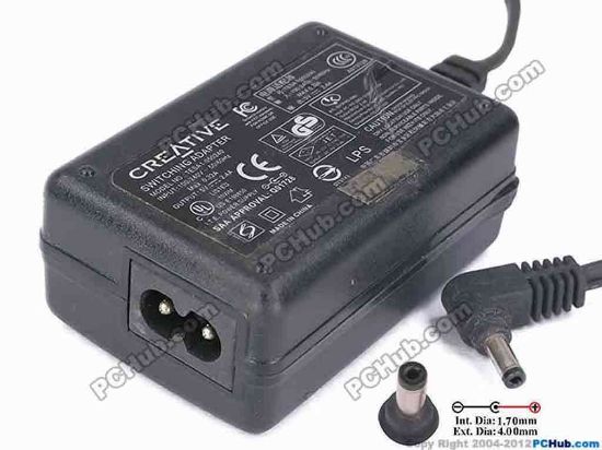 82008 Creative Other Item AC Adapter 5V-12V 5V 2.4A, 4.0/1.7mm, 2-prong Creative Other Item AC Adapter 5V-12V <p><span class="span11" id="ctl00_ContentPlaceHolder1_ItemDesc1_lblItemDescription">Model:  TESA1-050240</span></p>
<p>INPUT: 100-240V~ 0.32A, 50-60Hz <br />
OUTPUT: 5V 2.4A  12W<br />
Connecter size: Int. Diameter: 1.7mm    <br />
                             &nbsp;&nbsp;&nbsp;&nbsp;&nbsp;&nbsp;&nbsp;&nbsp;&nbsp;&nbsp;&nbsp;&nbsp;&nbsp;&nbsp;&nbsp;&nbsp;&nbsp;&nbsp;&nbsp;&nbsp;&nbsp; Ext. Diameter:&nbsp; 4.0mm</p>
<p>&nbsp;&nbsp;&nbsp;&nbsp;&nbsp;&nbsp;&nbsp;&nbsp;&nbsp;&nbsp;&nbsp;&nbsp;&nbsp;&nbsp;&nbsp;&nbsp;&nbsp;&nbsp;&nbsp;&nbsp;&nbsp; 1.4mm Pin in the Middle</p>
<p>Dimension:  75 x&nbsp;50 x 31 mm</p>
<p>**Please take note,&nbsp;2 wire AC <a shape="rect" href="http://www.pchub.com/uph/category/356-0-0-1-2/Laptop-Spare-Part.html"><font color="#810081">power cord</font></a> not included.</p>