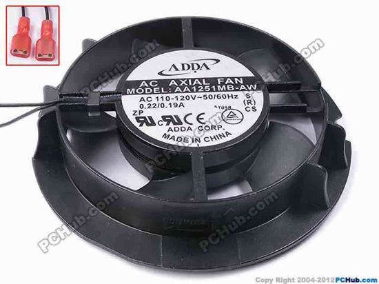 82218 ADDA AA1251MB-AW Server - Round Fan S, R, sq147x145x29, w295x2x2, 110-120V 50Hz, 0.22A ADDA AA1251MB-AW Server - Round Fan 