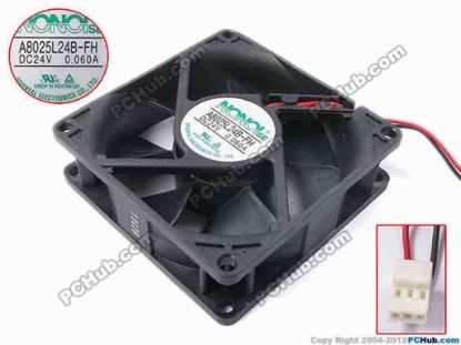 82360 NONOISE A8025L24B-FH Server - Square Fan sq80x80x25, w125x2x3, 24V 0.06A  NONOISE A8025L24B-FH Server - Square Fan 