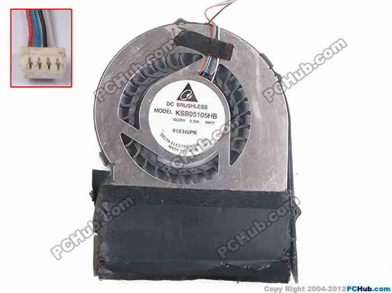 82517 Delta Electronics KSB05105HB Cooling Fan  -8M77, w70x4x4, 5V 0.35A, Bare fan Delta Electronics KSB05105HB Cooling Fan  