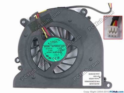 82587 ADDA AB7205HX-GC3 Cooling Fan  JAL80, w75x3x3, 5V 0.4A, Bare Fan ADDA AB7205HX-GC3 Cooling Fan  