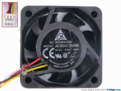 82590 Delta Electronics AFB0412VHB Server - Square Fan -6M37, sq40x40x15, w15x3x3, 12V 0.26A Delta Electronics AFB0412VHB Server - Square Fan 