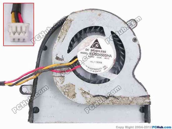 82601 Delta Electronics KDB04505HA Cooling Fan  -AD1C, w40x3x3, 5V 0.5A, Bare Fan Delta Electronics KDB04505HA Cooling Fan  
