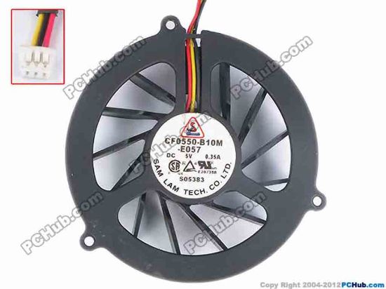82752 SAM LAM CF0550-B10M-E057 Cooling Fan  w90x3x3, 5V 0.35A, Bare Fan SAM LAM CF0550-B10M-E057 Cooling Fan  
