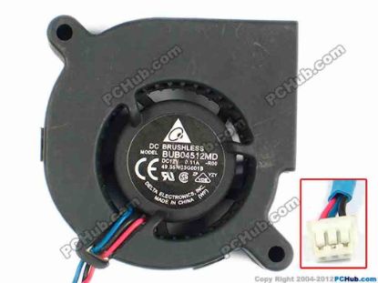 83309 Delta Electronics BUB04512MD Server - Blower Fan -R00, bw45x45x20, w135x3x3, 12V 0.11A Delta Electronics BUB04512MD Server - Blower Fan