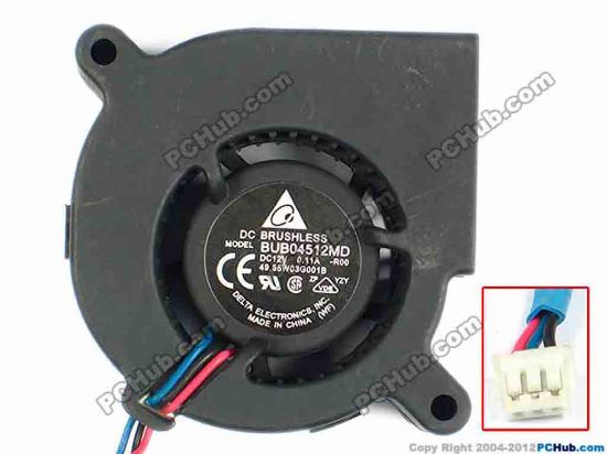 83309 Delta Electronics BUB04512MD Server - Blower Fan -R00, bw45x45x20, w135x3x3, 12V 0.11A Delta Electronics BUB04512MD Server - Blower Fan