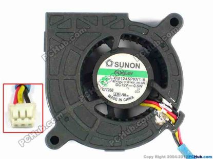 83312 SUNON GB1245PKV1-8 Server - Blower Fan 11.B1451.AR.GN, bw45x45x20, w230x3x3, 12V 0.5W SUNON GB1245PKV1-8 Server - Blower Fan 