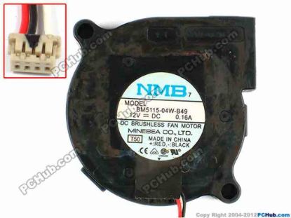 83324 NMB-MAT / Minebea BM5115-04W-B49 Server - Blower Fan T50, bw51x51x15, w125x3x3, 12V 0.16A NMB-MAT / Minebea BM5115-04W-B49 Server - Blower Fan 