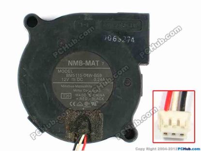 83330 NMB-MAT / Minebea BM5115-04W-B59 Server - Blower Fan T26, bw50x50x15, w50x3x3, 12V 0.24A NMB-MAT / Minebea BM5115-04W-B59 Server - Blower Fan 