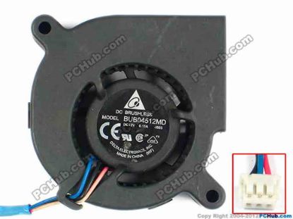 83331 Delta Electronics BUB04512MD Server - Blower Fan -I603, bw45x45x20, w70x3x3, 12V 0.11A Delta Electronics BUB04512MD Server - Blower Fan 