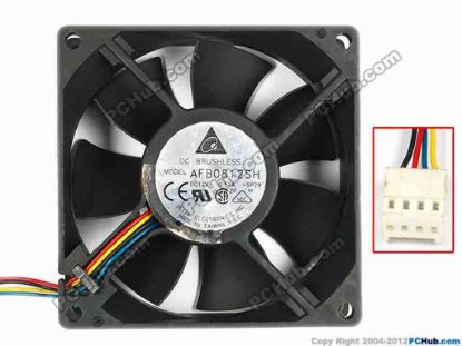 83378 Delta Electronics AFB0812SH Server - Square Fan -SP29, sq80x80x25, w95x4x4, 12V 0.51A Delta Electronics AFB0812SH Server - Square Fan 
