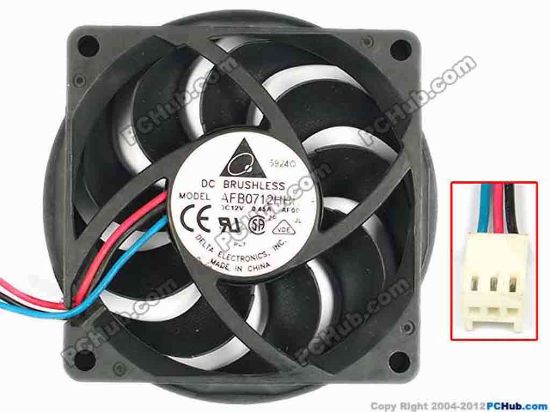 83381 Delta Electronics AFB0712HHB Server - Square Fan -AF00, sq80x80x15, w115x3x3, 12V 0.45A Delta Electronics AFB0712HHB Server - Square Fan 