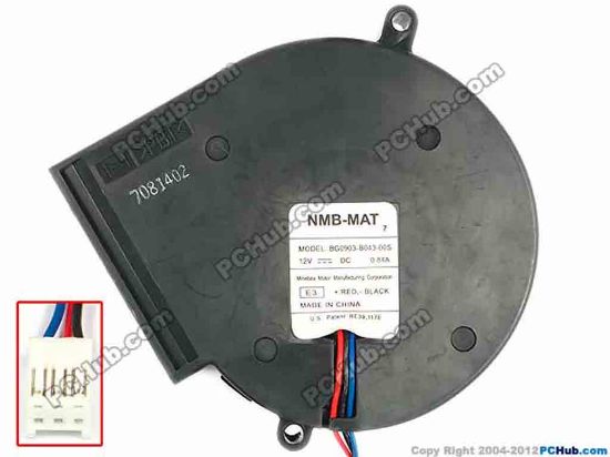 83392 NMB-MAT / Minebea BG0903-B043-00S Server - Blower Fan E3, bw96x93x32, w295x3x3, 12V 0.84A NMB-MAT / Minebea BG0903-B043-00S Server - Blower Fan 