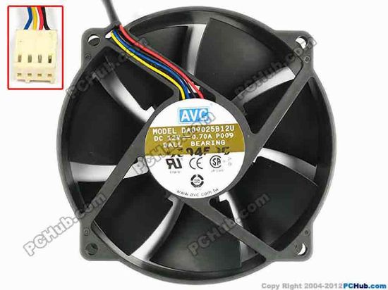 83394 AVC DA09025B12U Server - Round Fan P009, dia95x95x25, w155x4x4, 12V 0.7A AVC DA09025B12U Server - Round Fan 