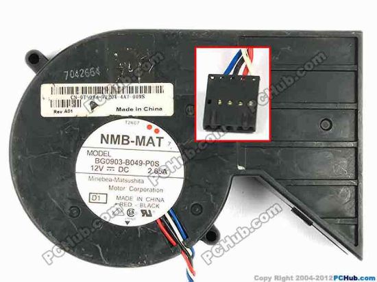 83415 NMB-MAT / Minebea BG0903-B049-P0S Server - Blower Fan D1, bw137x93x32, w225x4x5, 12V 2.65A NMB-MAT / Minebea BG0903-B049-P0S Server - Blower Fan 