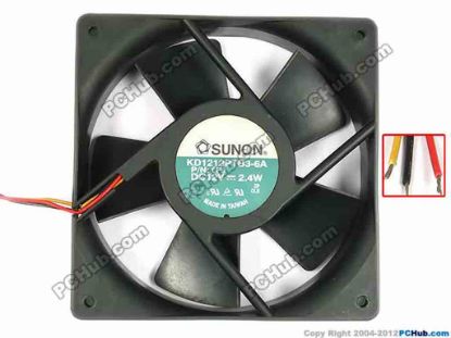 84149 SUNON KD1212PTB3-6A Server - Square Fan P/N : (F), sq120x120x25, w490x2, 12V 2.4W SUNON KD1212PTB3-6A Server - Square Fan 