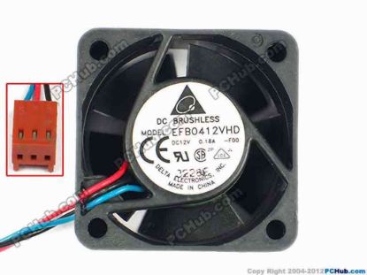 84202 Delta Electronics EFB0412VHD Server - Square Fan -F00, sq40x40x20, w300x3x3, 12V 0.18A Delta Electronics EFB0412VHD Server - Square Fan 