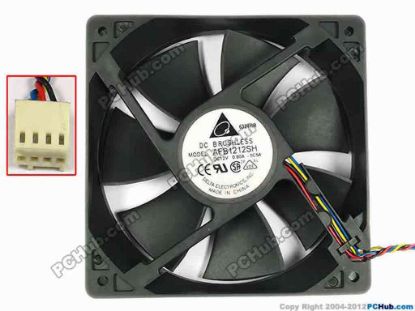 84215 Delta Electronics AFB1212SH Server - Square Fan -5C54, sq120x120x25, w100x4x4, 12V 0.8A Delta Electronics AFB1212SH Server - Square Fan 