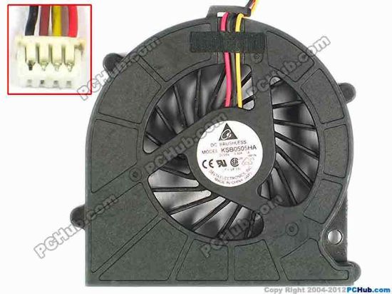 84381 Delta Electronics KSB0505HA Cooling Fan  -9M1N, w60x3x3, 5V 0.38A Delta Electronics KSB0505HA Cooling Fan  