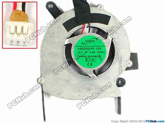 84389 ADDA AB6305HX-J03 Cooling Fan  CWJR1, w20x3x3, 5V 0.40A ADDA AB6305HX-J03 Cooling Fan  