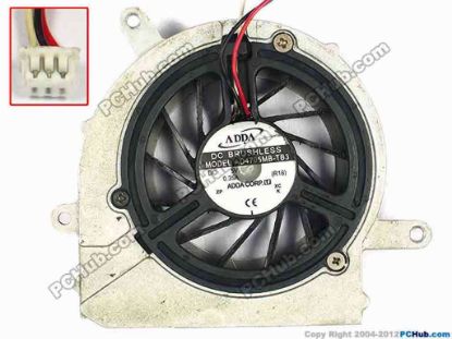 84495 ADDA AD4705MB-TB3 Cooling Fan  R18, w20x3x3, 5V 0.35A, Bare fan ADDA AD4705MB-TB3 Cooling Fan  