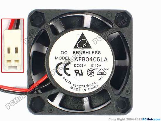 84514 Delta Electronics AFB0405LA Server - Square Fan sq40x40x10, w295x2x2, 5V 0.10A Delta Electronics AFB0405LA Server - Square Fan 