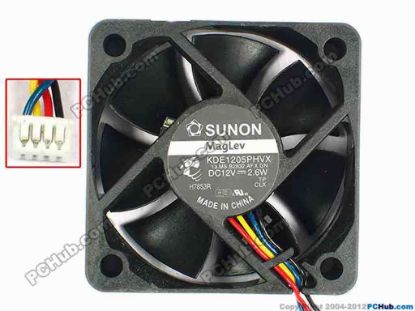 84515 SUNON KDE1205PFVX Server - Square Fan 13.MS.B2832.AF.X.GN, w185x4x4, 12V 2.6W SUNON KDE1205PFVX Server - Square Fan 