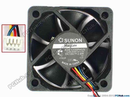 84515 SUNON KDE1205PFVX Server - Square Fan 13.MS.B2832.AF.X.GN, w185x4x4, 12V 2.6W SUNON KDE1205PFVX Server - Square Fan 