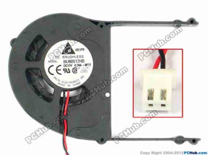 84533 Delta Electronics BUB0512HB Server - Blower Fan -8F72, bw95x60x11, w120x2x2, 12V 0.24A Delta Electronics BUB0512HB Server - Blower Fan