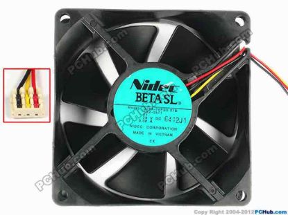 84548 Nidec D08A-24PS9 01B Server - Square Fan RK2-0571, sq80x25, w85x3x3, 12V 0.08A Nidec D08A-24PS9 01B Server - Square Fan 