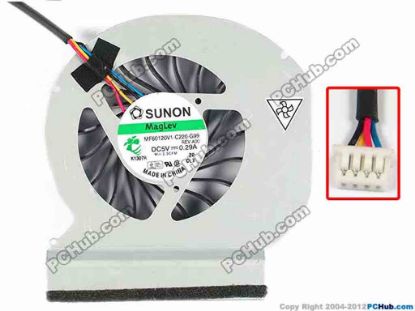 84949 SUNON MF60120V1-C220-G99 Cooling Fan  w40x4x4, 5V 0.29A, Bare fan , NEW SUNON MF60120V1-C220-G99 Cooling Fan  