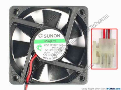85025 SUNON KDE1206PHV2 Server - Square Fan MS.A.GN, sq60x60x15, w135x2x2, 12V 1W SUNON KDE1206PHV2 Server - Square Fan 