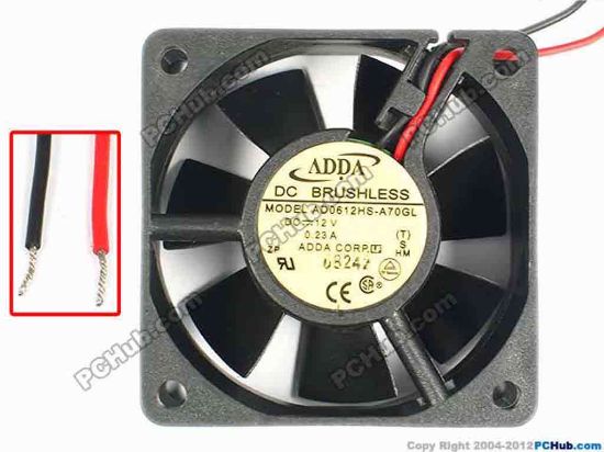 85026 ADDA AD0612HS-A70GL Server - Square Fan sq60x60x25, w310x2, 12V 0.23A ADDA AD0612HS-A70GL Server - Square Fan 