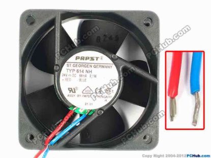 85027 ebm-papst TYP 614 NH Server - Square Fan TYP614NH, sq60x60x25, 2-wire, 24V 2.1W ebm-papst TYP 614 NH Server - Square Fan 