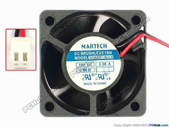 85044 MARTECH DF0402012B2LN Server - Square Fan sq40x40x20, w130x2x2, 12V 0.08A MARTECH DF0402012B2LN Server - Square Fan 