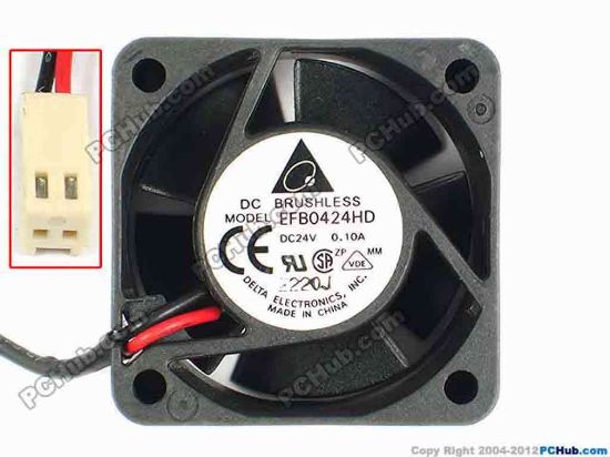 85055 Delta Electronics EFB0424HD Server - Square Fan sq40x40x20, w110x2x2, 24V 0.1A Delta Electronics EFB0424HD Server - Square Fan 