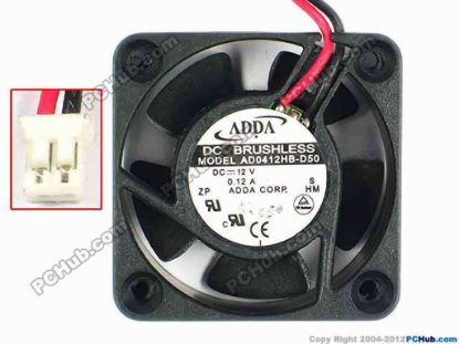 85057 ADDA AD0412HB-D50 Server - Square Fan sq40x40x14, w150x2x2, 12V0.12A ADDA AD0412HB-D50 Server - Square Fan 