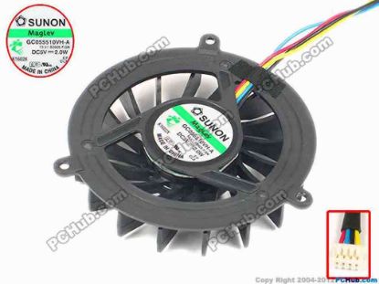 85058 SUNON GC055510VH-A Cooling Fan  13.V1.B3925.F.GN, w60x4x4, 5V 2.0W, Bare fan SUNON GC055510VH-A Cooling Fan  