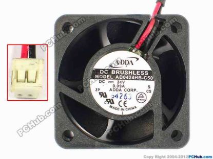 85068 ADDA AD0424HB-C50 Server - Square Fan sq40x40x20, w60x2x2, 24V 0.09A ADDA AD0424HB-C50 Server - Square Fan 