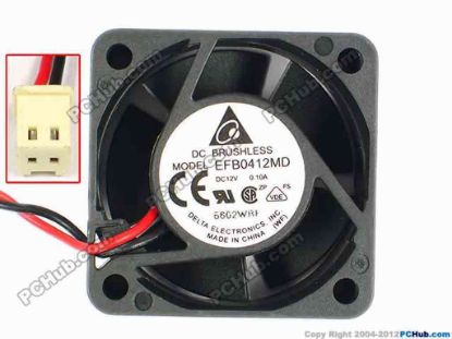85069 Delta Electronics EFB0412MD Server - Square Fan sq40x40x20, w95x2x2, 12V 0.1A Delta Electronics EFB0412MD Server - Square Fan 