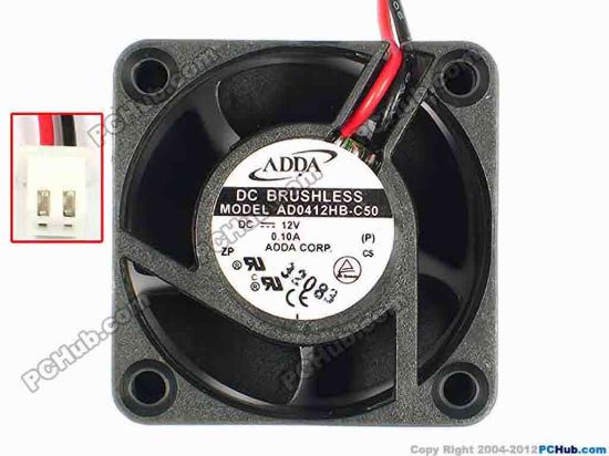 85109 ADDA AD0412HB-C50 Server - Square Fan sq40x40x20, w60x2x2, 12V 0.1A ADDA AD0412HB-C50 Server - Square Fan 