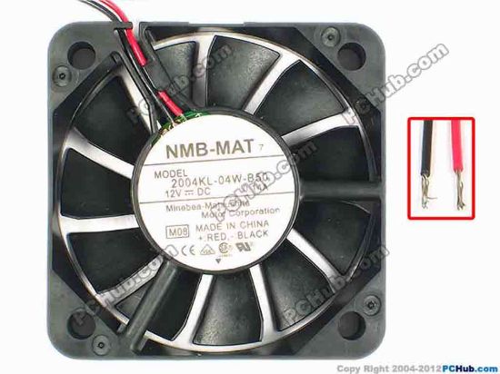 85138 NMB-MAT / Minebea 2004KL-04W-B50 Server - Square Fan M08, sq50x50x10, w145x2, 12V 0.14A NMB-MAT / Minebea 2004KL-04W-B50 Server - Square Fan 