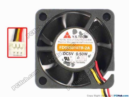 85153 Y.S TECH FD0530107B-2A Server - Square Fan sq30x30x10, w40x3x3, 5V 0.5W Y.S TECH FD0530107B-2A Server - Square Fan 