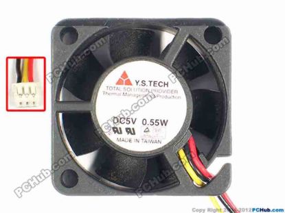 85178 Y.S TECH FD0530154B-2A Server - Square Fan sq30x30x15, w40x3x3, 5V 0.55W Y.S TECH FD0530154B-2A Server - Square Fan 