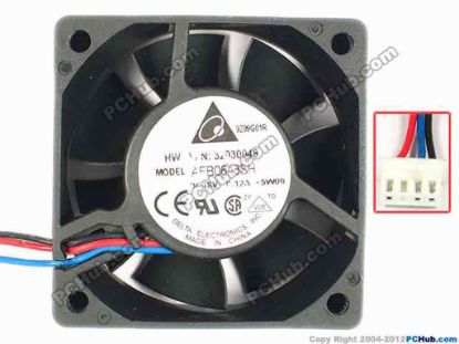 85212 Delta Electronics AFB0648SH Server - Square Fan -5W09, sq60x60x25, w320x3x4, 48V 0.12A Delta Electronics AFB0648SH Server - Square Fan