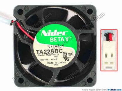 85213 Nidec M33497-16 Server - Square Fan , AST, sq60x60x25, w145x2x2, 24V 0.14A Nidec M33497-16 Server - Square Fan 