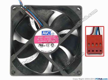 85218 AVC DS09225R12H Server - Square Fan P501, sq92x92x25, w155x4x4, 12V 0.41A  AVC DS09225R12H Server - Square Fan 
