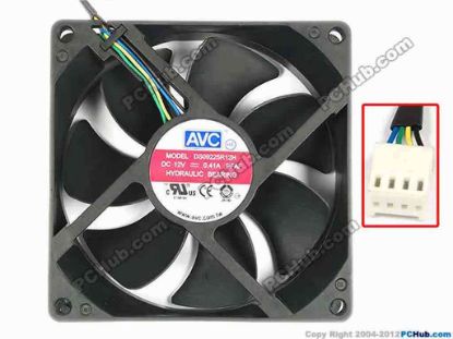 85223 AVC DS09225R12H Server - Square Fan PFAF, sq92x92x25, w160x4x4, 12V 0.41A AVC DS09225R12H Server - Square Fan 